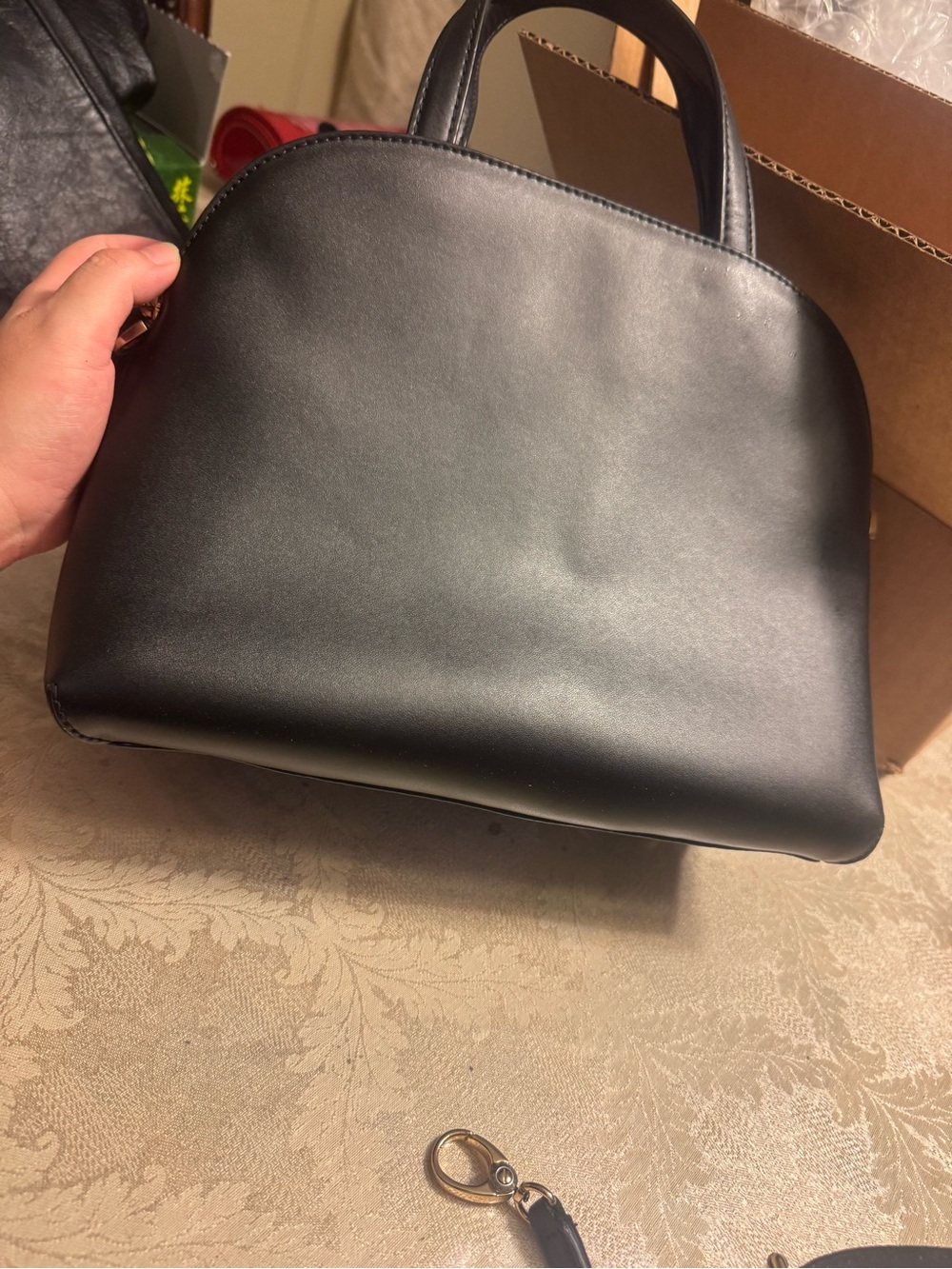 Kate Spade Rare "Ooh La La" Poppy Lottie Leather Satchel Bag Black Red - Picture 5 of 14